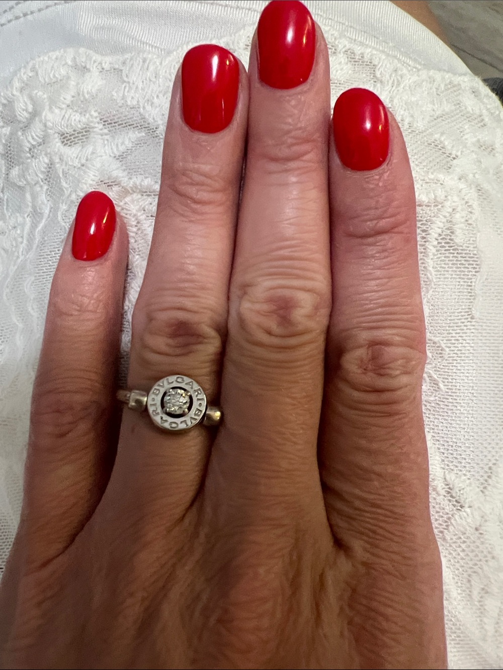 Bulgari Ring with Central Diamond
